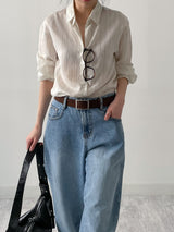 Bron Stripe Linen Loose Fit Shirt