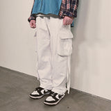strap elastic pants_white