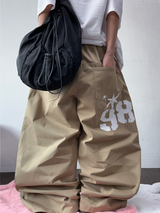 HIGH QUALITY🐣 ティーンエイジャータトゥーレタリングコットンワイドパンツワイドバルーンロングパンツ  - 5 COLORS