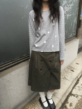 Double-Button Skirt