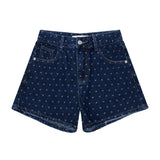 ダークブルードットデニムパンツ code 21100