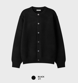 Look ST Modal Semi-Crop Round Knit Cardigan