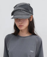 Scarf Veil Wool Cap / Grey