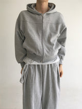 curved hood zip up(2colors)