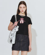 Ballet Shoes Ribbon T-shirt_Black