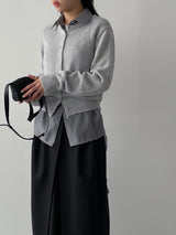 More Tencel See-Through Wrap Blouse