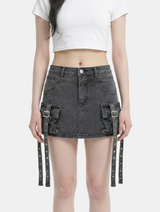 Luma Strap Denim Skirt