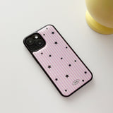 Striped star epoxy bumper case (pink)