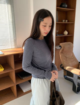 Takan Stripe Round Long Sleeve Tee