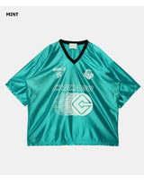 Glitter Metal Sporty V-Neck T-shirt