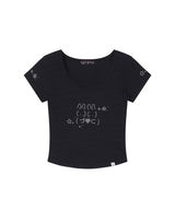 PRECIOUS SLOW SNAIL T - SHIRT - BLACK STRIPED