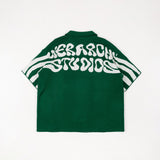 Hierarchy Studios ATOM - Green Fluid Oversized Knit Polo Shirt