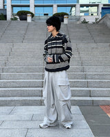 Multiple Stripe Hoodie (Black)