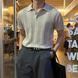 LMN Venue 3 Button Line Collar Short Sleeve Knitwear (6 colors)