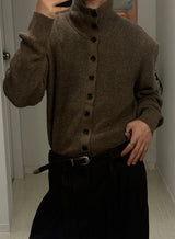 [F/W] Highneck button crop knit cardigan(3color)