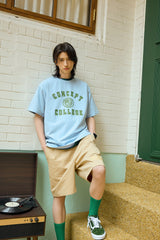 Triple Dream Star Patch Beige Cotton Shorts [For men]