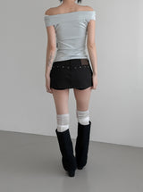 Studded Cotton Low Skirt Pants