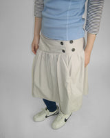 SLOW BUTTON FLARE MIDI SKIRT