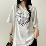 Face Heart Boxy Fit Short Sleeve T-shirt