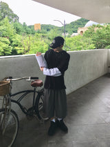 カラーブロックレイヤードベーシックロングスリーブ2C
