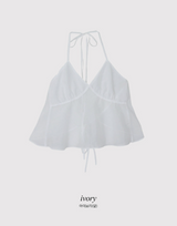 [SHOPPERMADE] ホルターネックレイヤードスリーブレスブラウス (3color)
