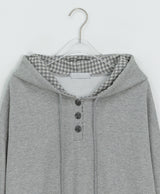Kusaki Check Button Hoodie