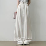 Dijo high waist two button back banding loose pin tuck wide slacks (3 colors)