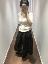Winkle Three Quarter Sleeve Turtleneck T-shirt (2 Colors)