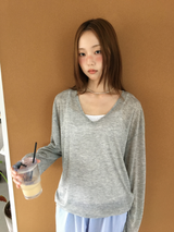シナモンサマーVネックニット (6color)