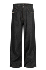 Raw Black Straight Jeans