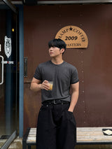 ダンブルストライプマッスルフィットショートスリーブTシャツ