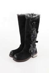 Fur lining soft long boots