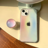 ピンクグラデーションフォーンケーススマホグリップセット