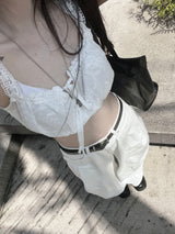 daisy jacquard lace top