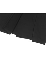 シャーリングレイヤードスリットスカート _ BLACK