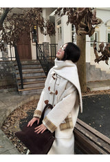 Celebrity toggle checkered long coat