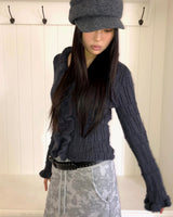 Hobin Frill Knit Cardigan