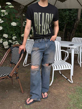 Bold Lettering half t-shirts(3color)