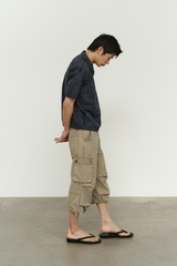 Vintage Military Capri Cargo Pants (Washed Beige)