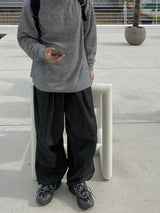 Space String ballon denim wide pants 2color