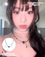 [Babymonster Ahyeon Pick!] Black Drop Heart Necklace