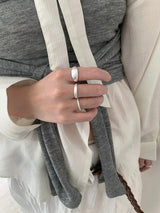 Matt simple silver ring 3SET