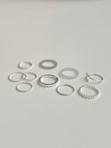 [10 set] acrylic bold layered ring set