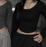 [mnem] sculpted eyelet tee (black)