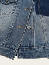 Chike Unbalanced Cropped Denim Jacket