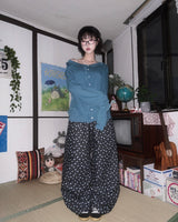 (2color) Daisy Banding Wide Denim Pants