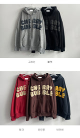 Nibo Boxy ナッピングエンボスレタリングパーカー