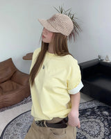 エドハイデンシティロールアップカラーマッチング半袖Tシャツ