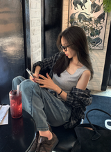 Kes Square Neck Wool Sleeveless Knit / 5 colors