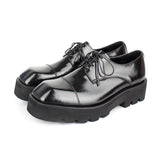 DAVID STONE SQUARE TOE LACE-UP DERBY SHOES